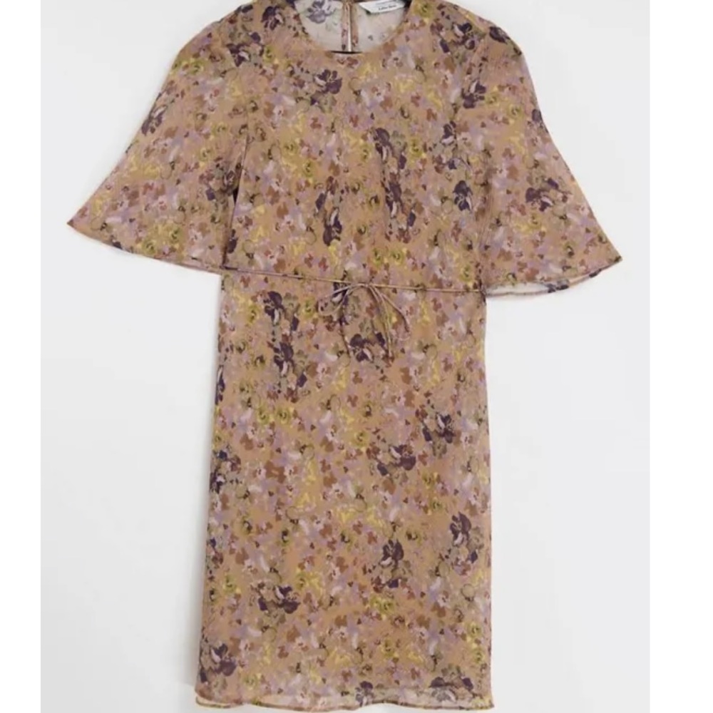 & Other Stories || ditsy floral print mini dress in yellow